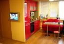 Дизайн Кухня-хол в Хрушчов: ниски възможности