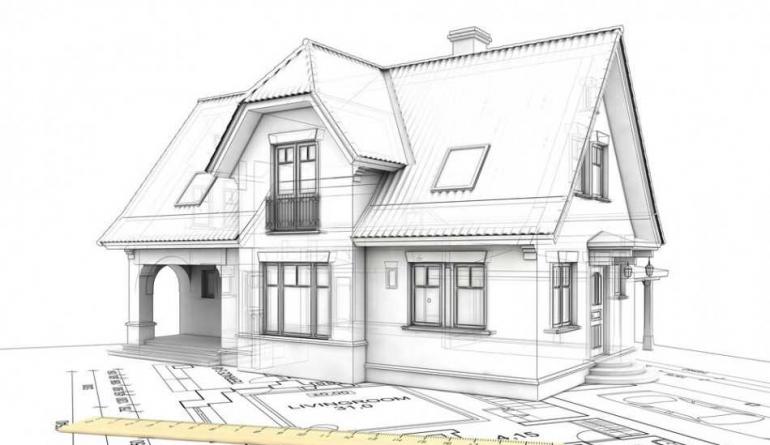 Postavitev hiše, načrti hiš in koč Arhitekturni projekti koč in podeželskih hiš